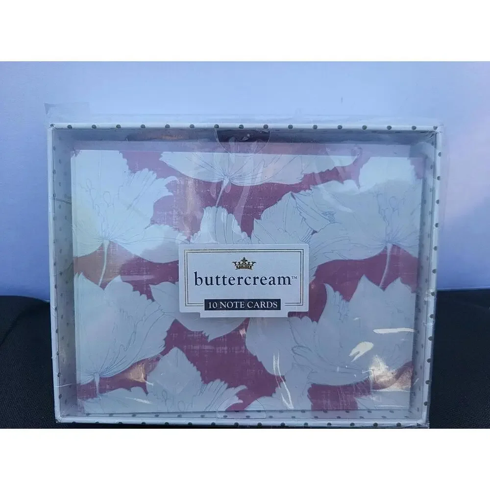 Buttercream 10 Note Cards Paris Merci Bonjour NEW With Envelopes
